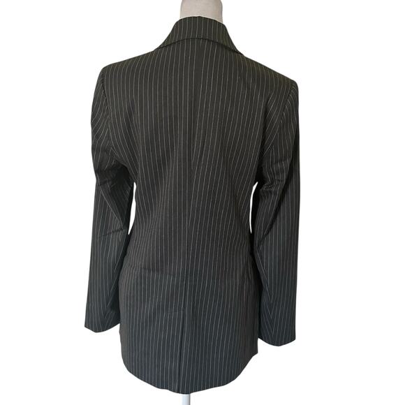 The Drop Women Blake Charcoal Gray & White Pinstripe Blazer Size S - NWT - Picture 4 of 8